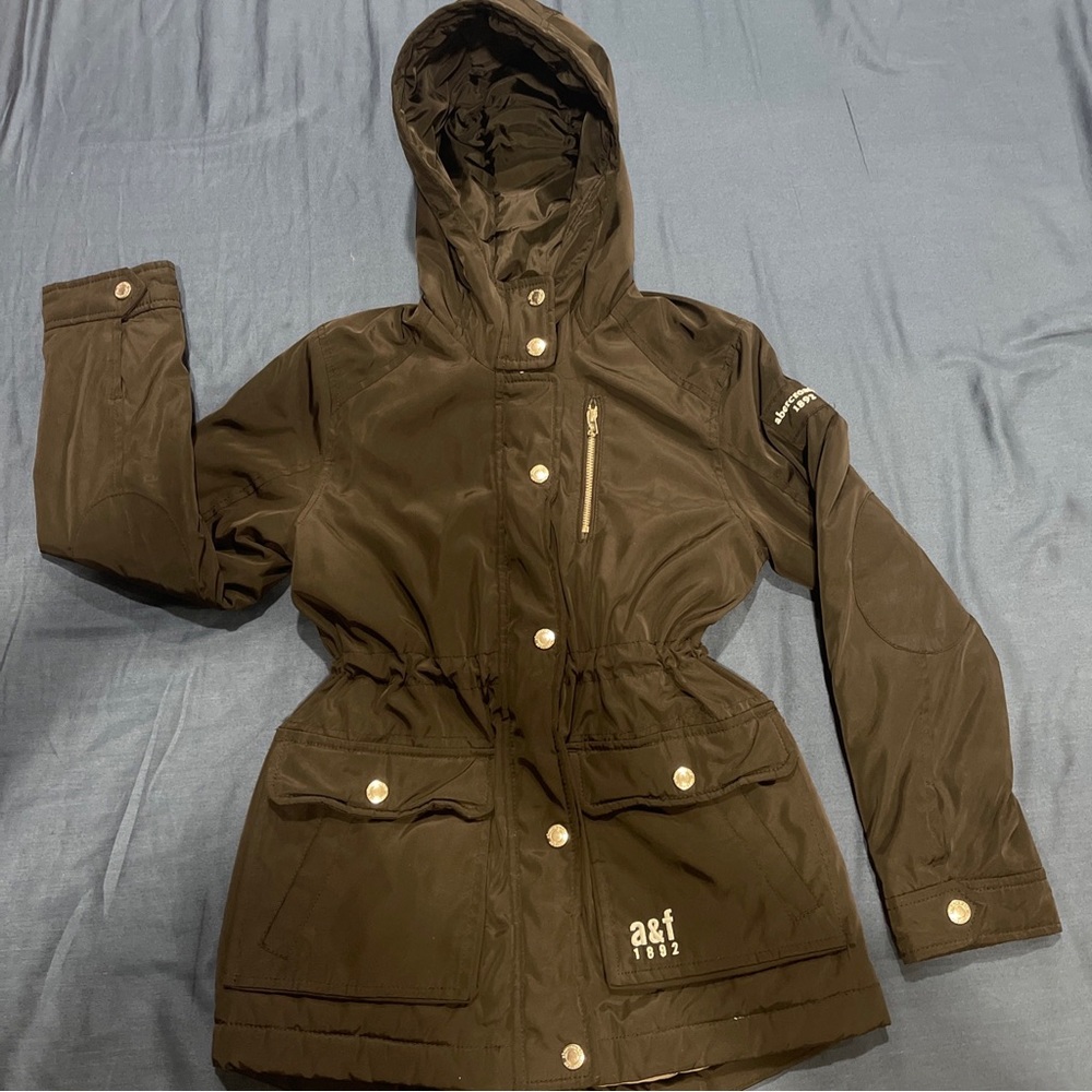 Used Abercrombie A&f 1892 Kids Girls Winter Jacket / Coat Size 9/10 Black